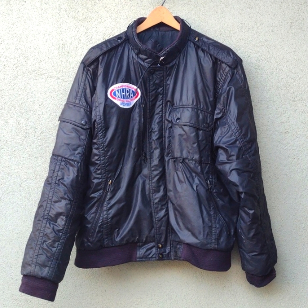 Distressed Vintage Dunbrooke Upstream Black Racing Jacket Men's XL